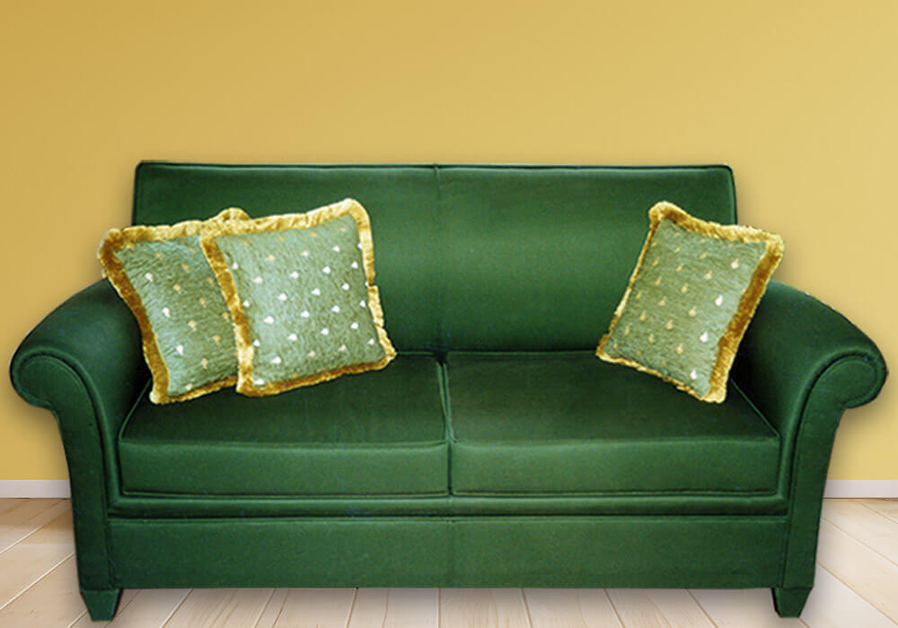 Μοντέρνος καναπές σε πράσινο χρώμα άνετος και διαχρονικός.